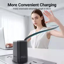 ACEFAST GaN 67W Fast Dual Port Charger with Retractable USB-C Cable | PWRup