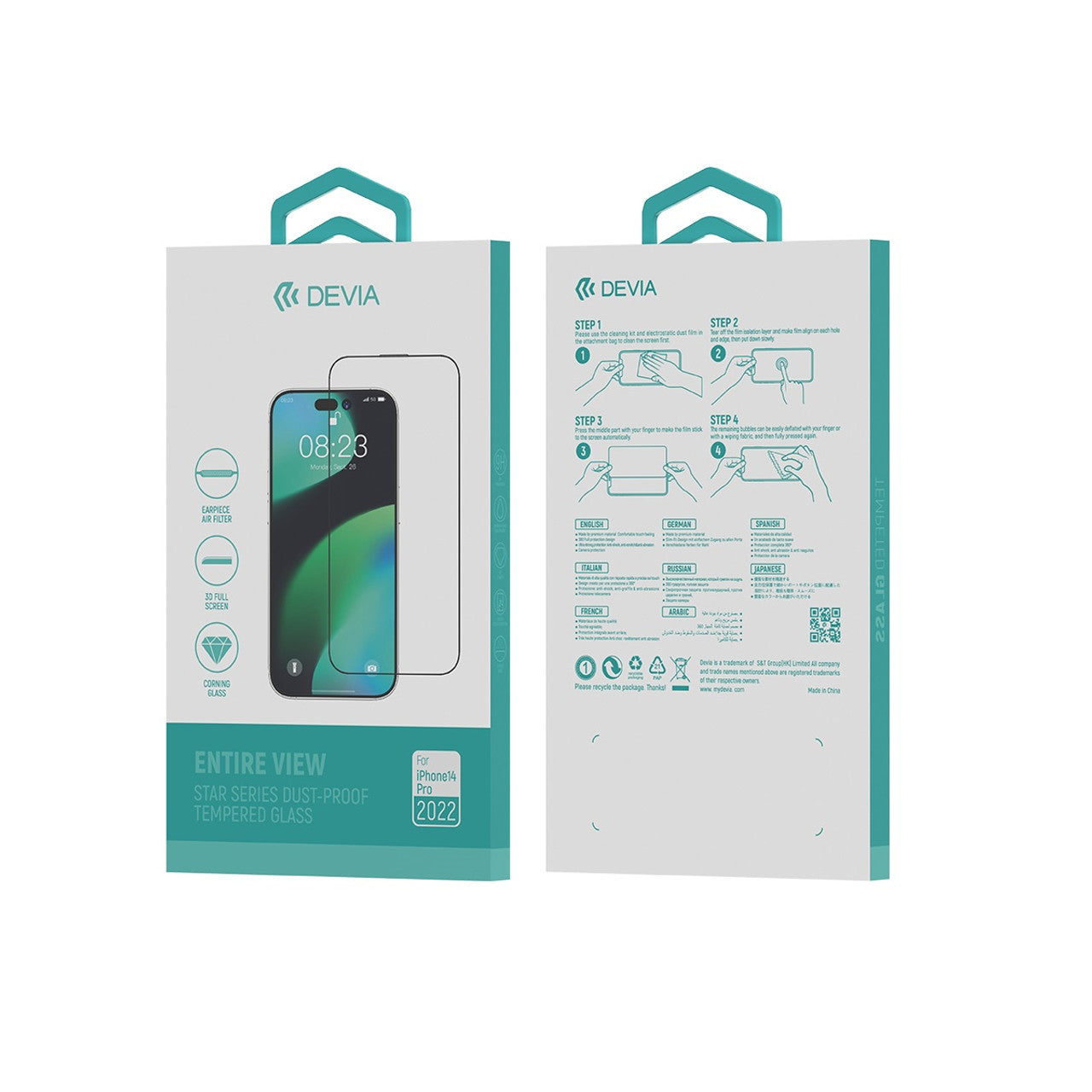 ديفيا ستار سيريس شاشة كاملة من الزجاج المقسى لهاتف آيفون 14