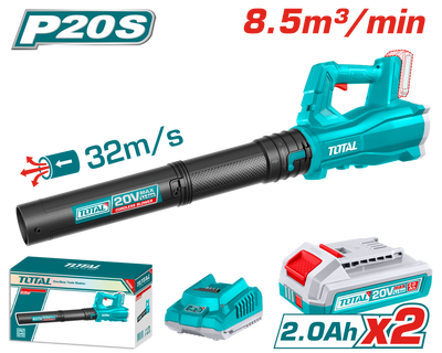 TOTAL 20V Cordless Blower Kit – 15000 RPM with 2 Batteries & Charger (TABLI203232)