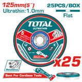 TOTAL 25 PCs Ultra-thin metal cutting disc 125mm | 5" set (TAC21012525)