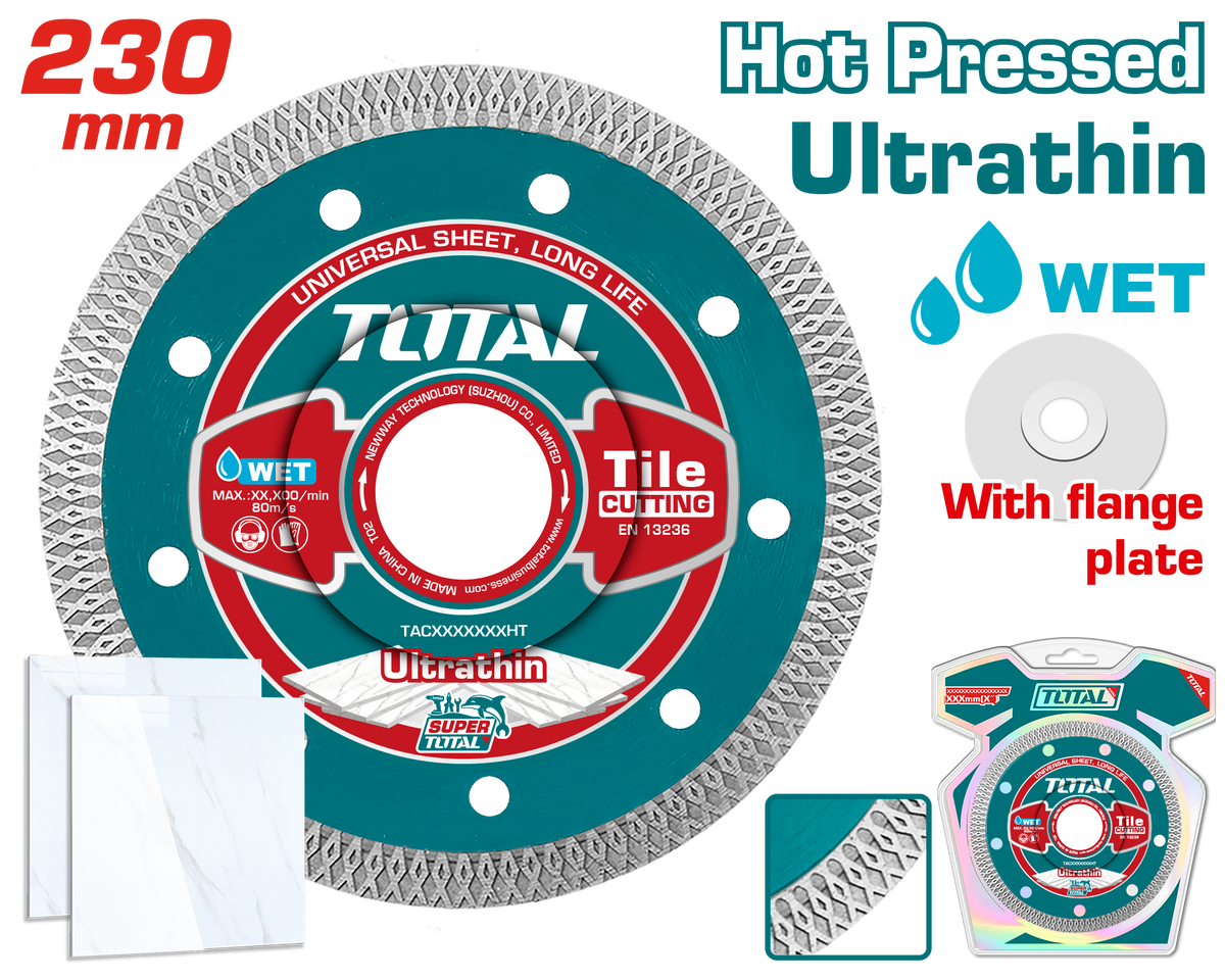 TOTAL Ultrathin Diamond Cutting Disc Mesh Rim – 230mm | 9" (TAC2182301HT)