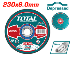 TOTAL Abrasive Metal Grinding Disc 230mm | 9" x 6.0mm x 22.2mm – Depressed Center (TAC2232301)