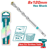 TOTAL Masonry Drill Bit – 8×120mm Hex Shank (TAC280812)