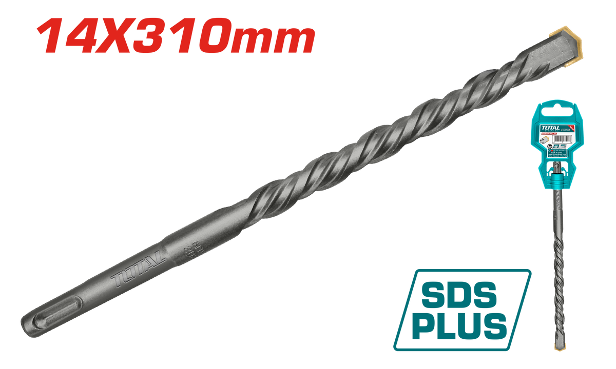 TOTAL SDS Plus Hammer Drill Bit 14×310mm (TAC311404C)