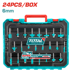 TOTAL 24PCs Router Bits Set 6mm (TACSR12406)