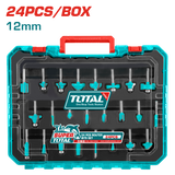 TOTAL 24PCs Router Bits Set 12mm (TACSR12412)