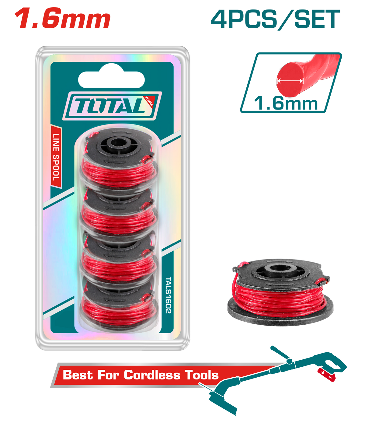 TOTAL 4PCs Line Spool Set 1.6mm (TALS1602)