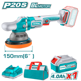 TOTAL Cordless Polisher Brushless Motor 20V - 150mm | 6" (TAPLI20151)