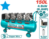 TOTAL Air Compressor 4.8kW | 6.4HP - 150L (TCS4481508)