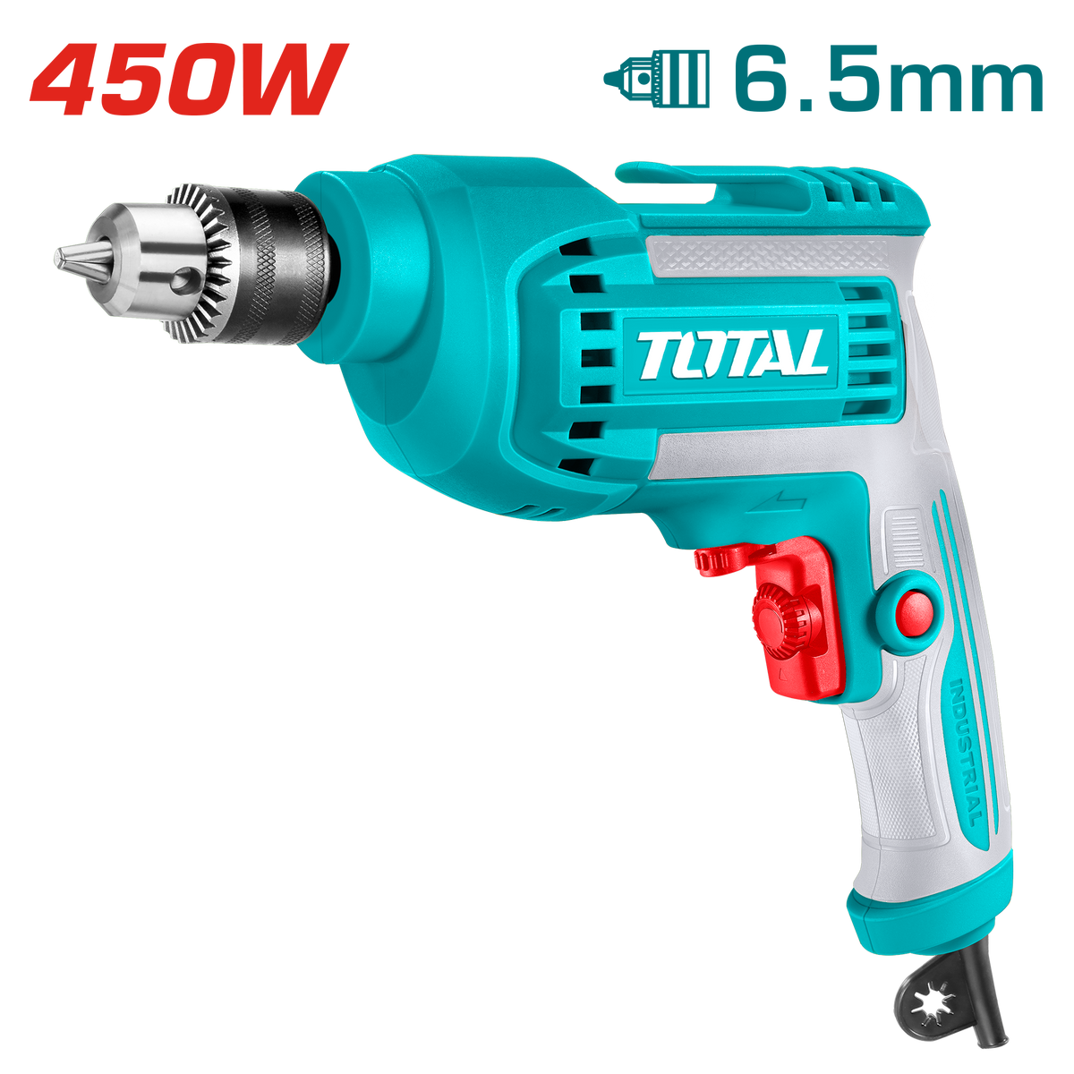 TOTAL Electric Drill 450W | 6.5mm – High Speed Variable Control Drill (TD45658)