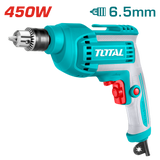TOTAL Electric Drill 450W | 6.5mm – High Speed Variable Control Drill (TD45658)