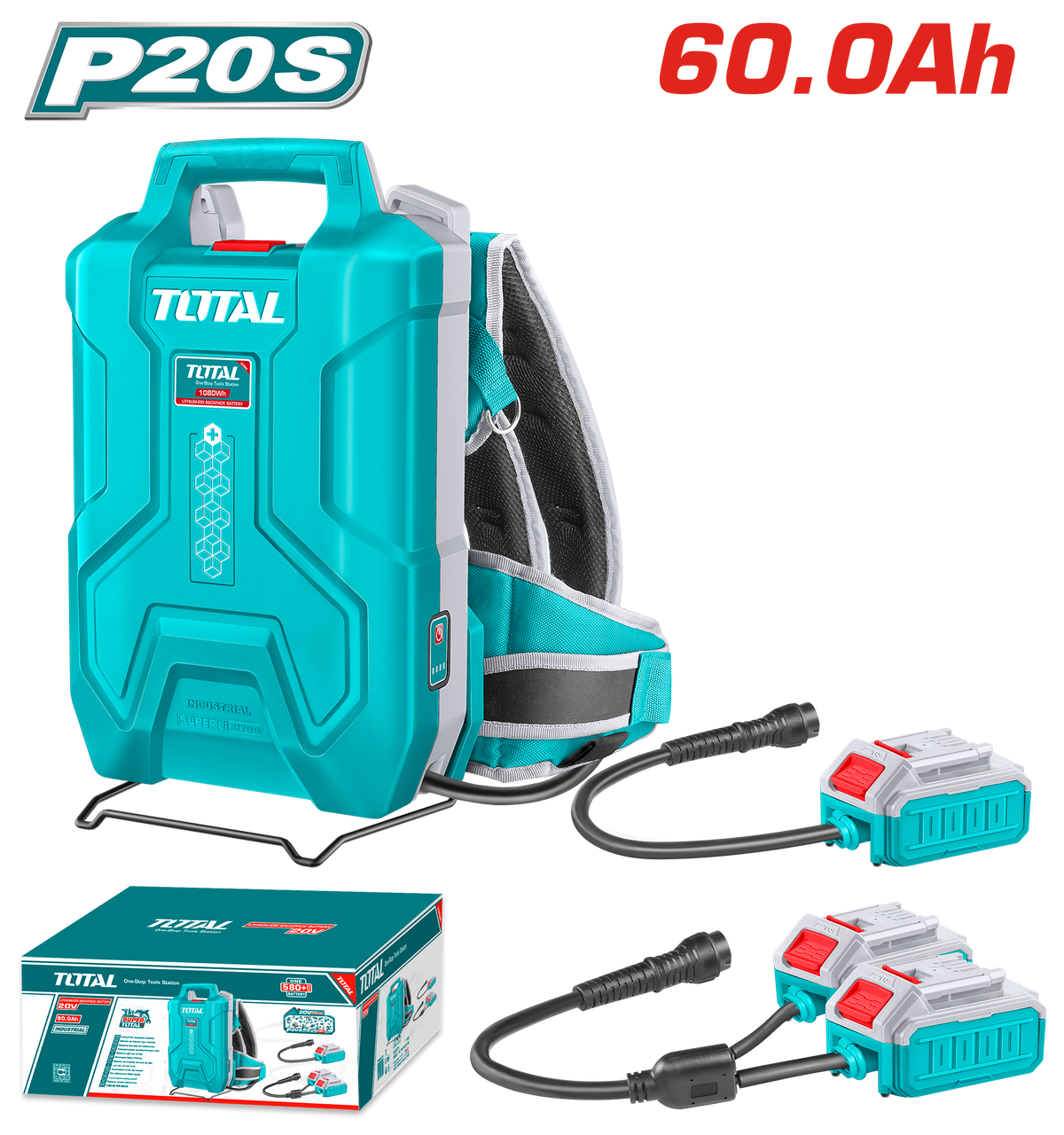 TOTAL Lithium-Ion Backpack Battery 20V/20V+20V – 60.0Ah (TFBLI241110)s