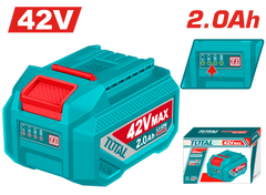 TOTAL 42V Lithium-Ion Battery Pack – 2.0Ah Capacity with LED Power Indicator, Compatible with P42M Tools (TFBLI42201)