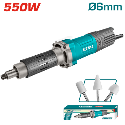 TOTAL 550W Die Grinder – 29000rpm, 6mm Collet, with Accessories