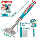TOTAL Metal Scraper with 6 Blades - 340mm Aluminum Alloy Handle (TGS3088)