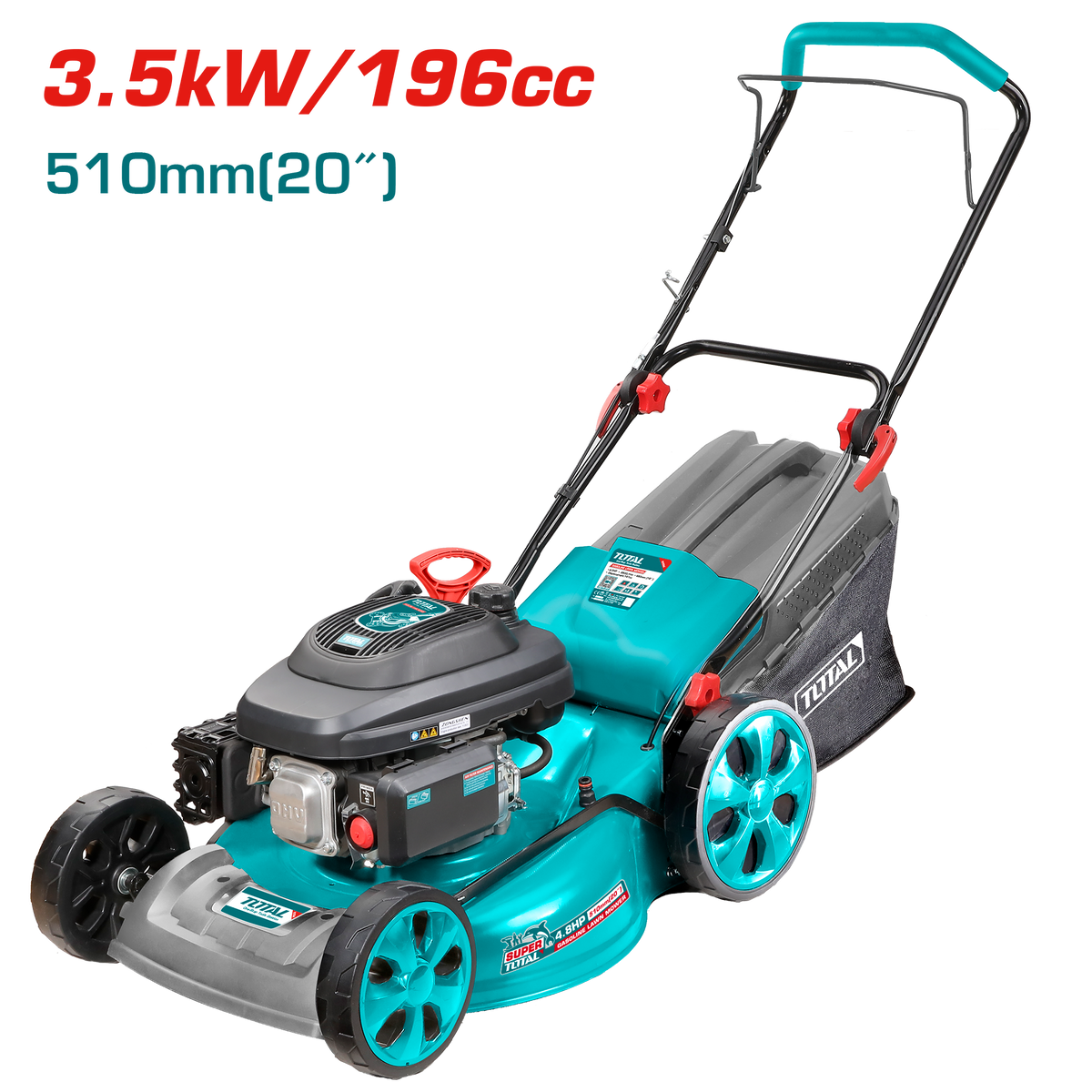 TOTAL Gasoline Lawn Mower 20" 196cc – 4-in-1 Cutting System with Zongshen Engine (TGT196201)