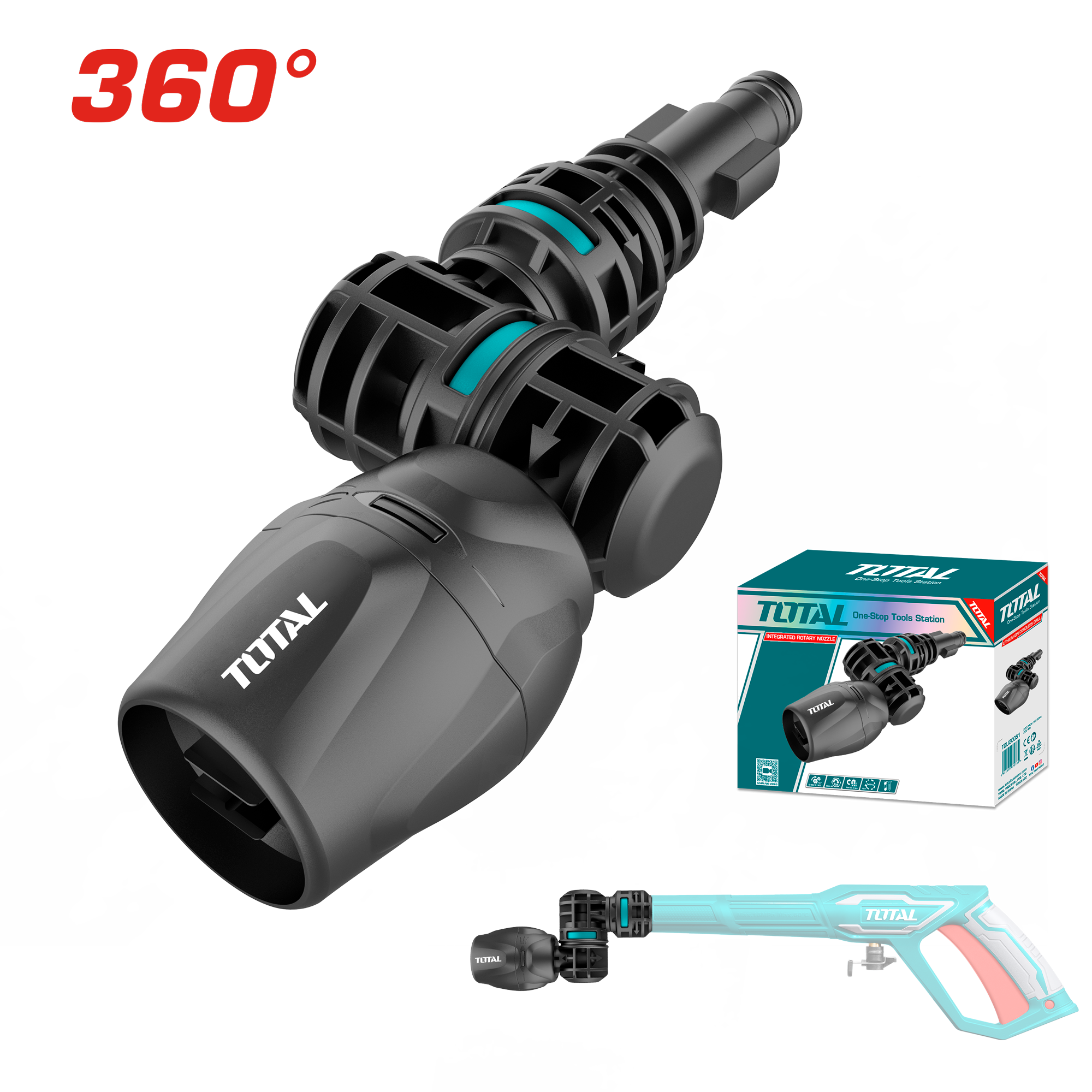 TOTAL 360° Rotary Nozzle for Pressure Washers – 180bar Power