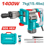 TOTAL 1400W Electric Demolition Breaker 20J – 7kg HEX Jack Hammer with Anti-Vibration System (TH214008)