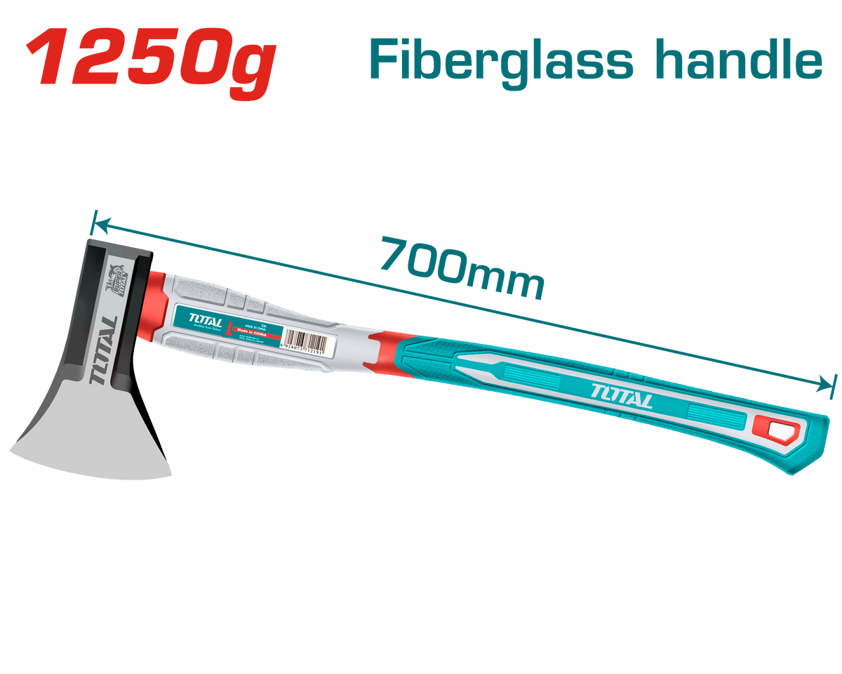 TOTAL Axe – 1250g Drop-Forged, Fiberglass Handle (THAX061250)