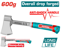 TOTAL Axe 600g Drop-Forged, Heavy-Duty Head, Comfort Grip Handle (THAX061600L)