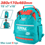TOTAL Tool Backpack – 1680D Oxford, Rigid Frame, 38×17×46cm (THBP02025)