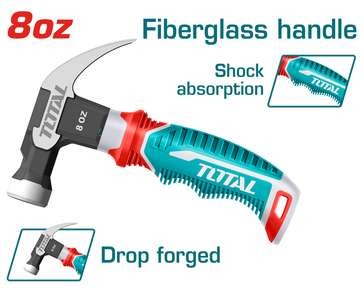 TOTAL Mini Claw Hammer 220g | 8oz (THCH61008D)