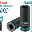 TOTAL 1/2" Drive Deep Impact Socket 21mm – Cr-Mo Heavy Duty Socket (THDIS12212L)