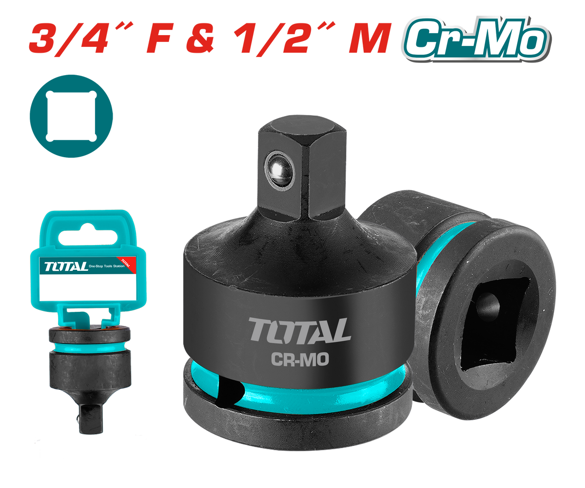 TOTAL Impact Socket Adapter 3/4" (F) to 1/2" (M) Cr-Mo (THIAD3412)