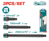 TOTAL 3 Pcs 1/2" DR. Impact Extension Bar Set (THISEB12031)