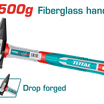 TOTAL Machinist Hammer 1500g – Drop-Forged Carbon Steel Head with Fiberglass Handle (THMH621500)
