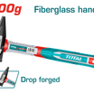 TOTAL Machinist Hammer 500g – Fiberglass Handle, Drop-Forged Head (THMH62500)