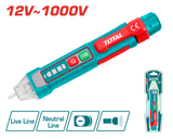 TOTAL AC Voltage Detector – 12V–1000V, Sound & Light Alarm (THT100091)
