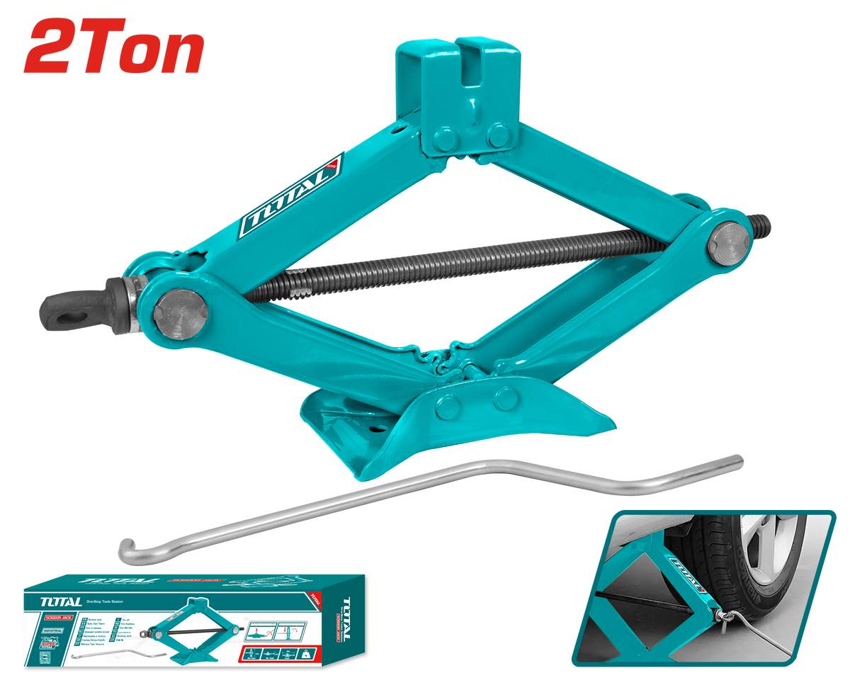 TOTAL Scissor Jack – 2 Ton, 120–395mm Height Range (THT101021)