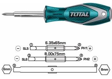 TOTAL 6 IN 1 Screwdriver set (THT2506076)