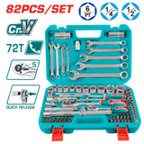 1/4˝ & 1/2˝ Drive Socket Set | 82-Piece by Total (THT421802)