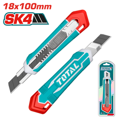 TOTAL Snap-Off Blade Knife 18mm – Utility Cutter with SK4 Blade (THT511815)