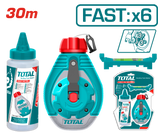 TOTAL Heavy Duty Chalk Line Reel - 30m, X6 Faster Retraction (THT666301)