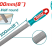 TOTAL Half Round Wood File 200mm (8") – Carbon Steel, Dual-Surface Hand File (THT91686)