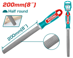 TOTAL Half Round Wood File 200mm (8") – Carbon Steel, Dual-Surface Hand File (THT91686)
