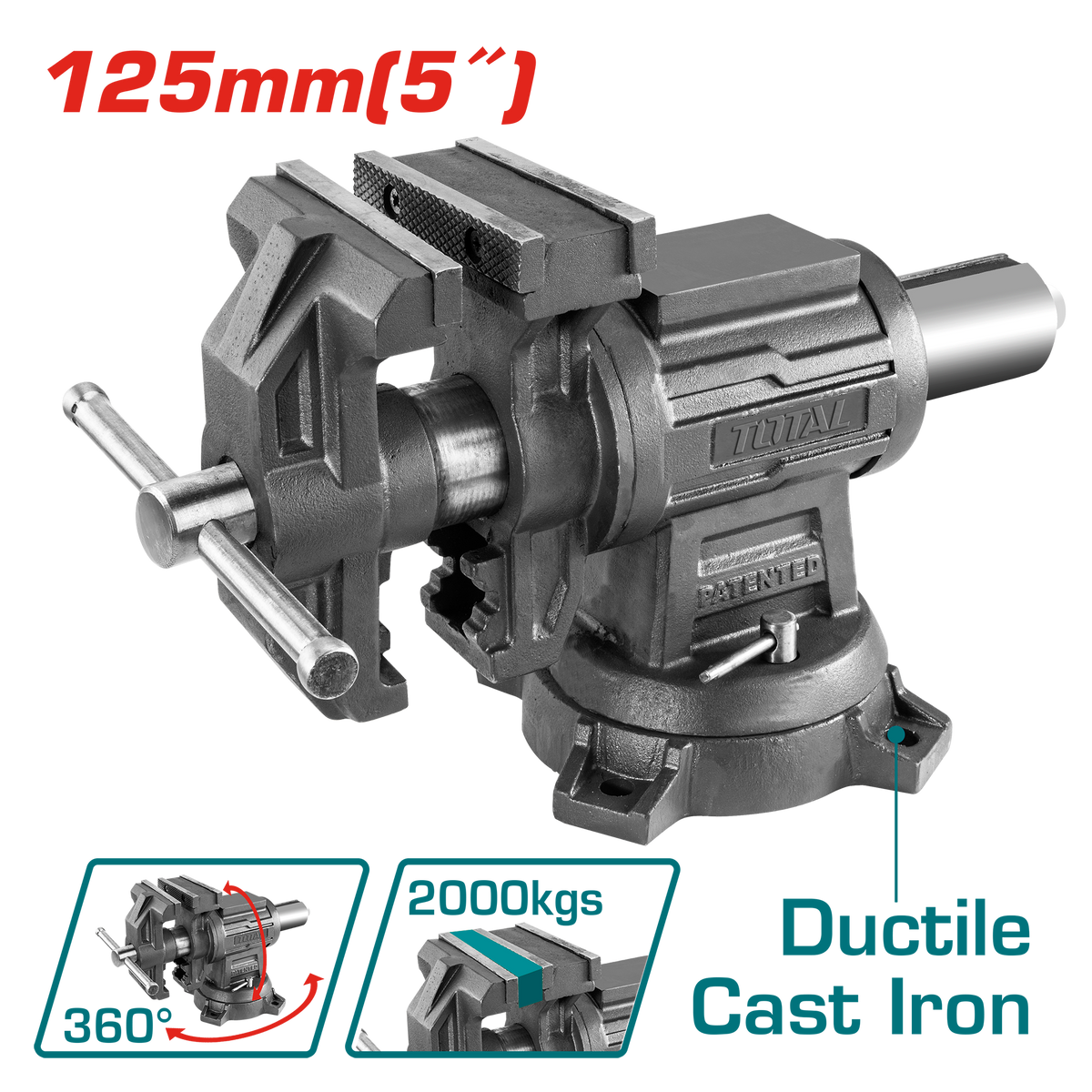 TOTAL Multi-purpose Bench Vice 125mm | 5" (THTMF6156)