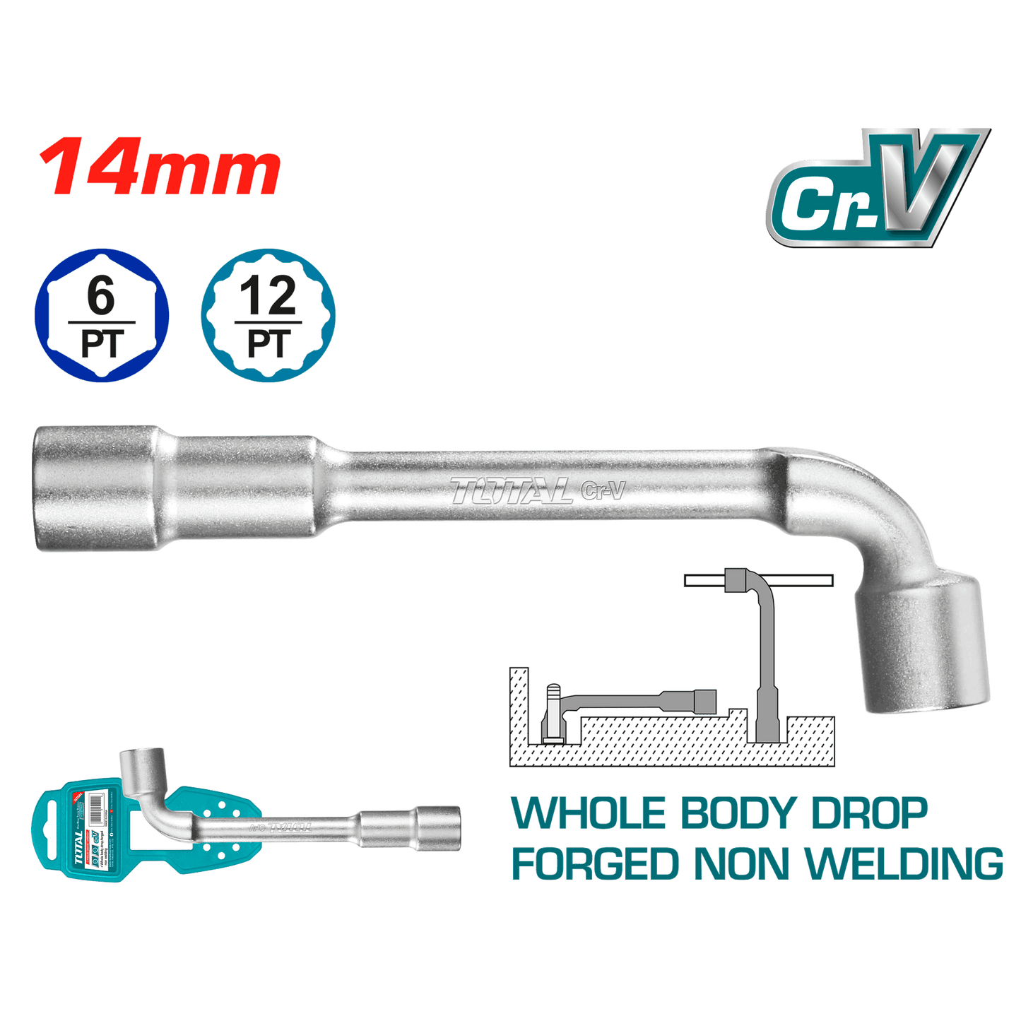 TOTAL L-Angled 14mm Pass-Through Socket (THWL1406) – Professional Performance