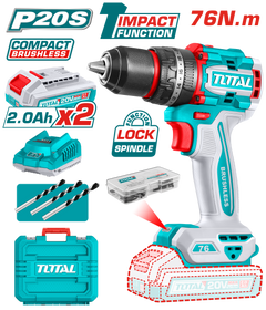 TOTAL Brushless Cordless Impact Drill 76N.m – 20V (TIDLI20768)