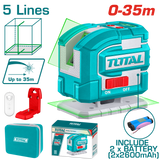 TOTAL Self-Leveling Line Laser Green 360° with Remote Control 0-35m (TLL306502)