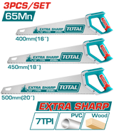TOTAL 3PCs Hand Saw Set - 16", 18", 20" (TOS23093)
