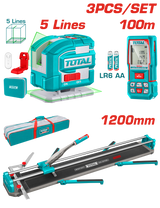 TOTAL 3-in-1 Tile Cutter Kit – 1200mm Tile Cutter, Self-Leveling Laser & 100m Laser Distance Meter (TOS250911)