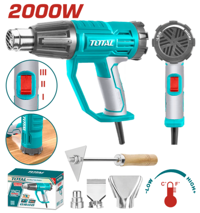 TOTAL 2000W Heat Gun High Performance & Precise Heat Control