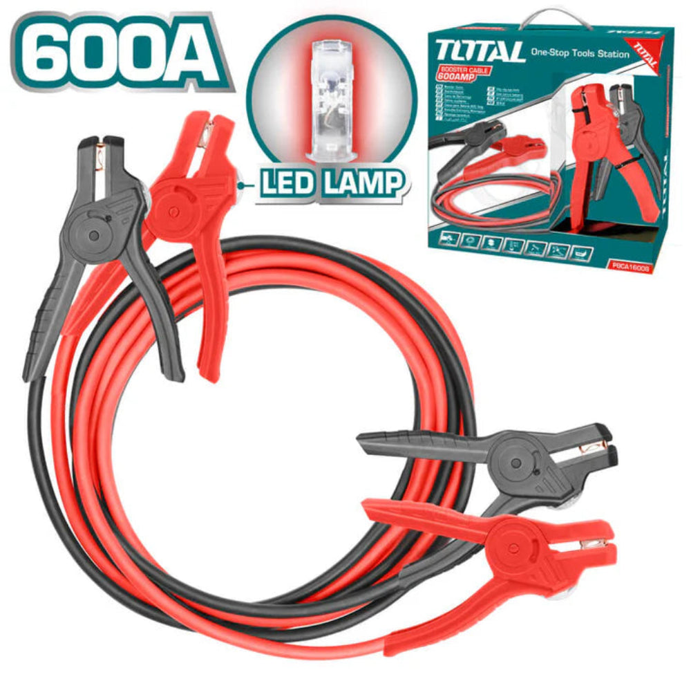 TOTAL 600A Car Battery Booster Cable with LED Light
