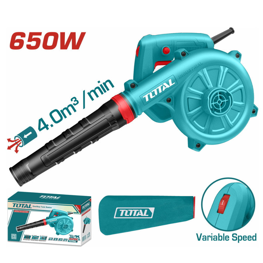 TOTAL 650W Blower Powerful Suction & Blowing for Efficient Cleaning