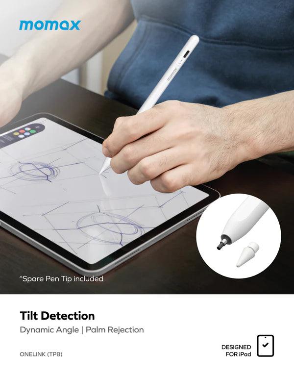 قلم موماكس النشط لجهاز آيباد دقة وميزات - أبيض
