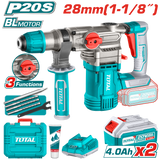 TOTAL Cordless Rotary Hammer Brushless 20V | 4.5J (TRHLI202882)